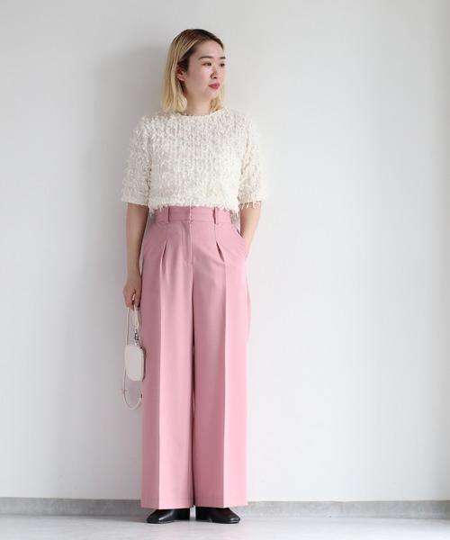 cepo（セポ）の「フリンジシンプルTee（Tシャツ/カットソー・レディース・ブラック/オフホワイト・M）」の6枚目の写真