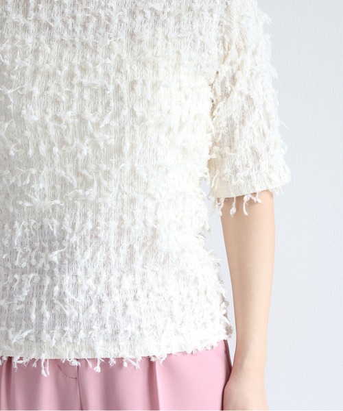 cepo（セポ）の「フリンジシンプルTee（Tシャツ/カットソー・レディース・ブラック/オフホワイト・M）」の3枚目の写真