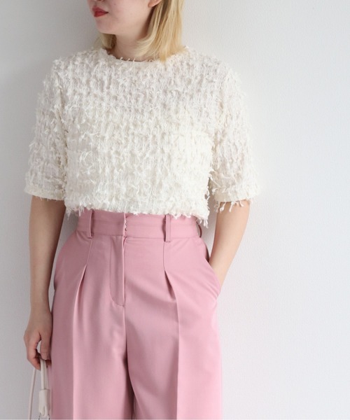 cepo（セポ）の「フリンジシンプルTee（Tシャツ/カットソー・レディース・ブラック/オフホワイト・M）」の11枚目の写真