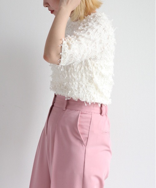 cepo（セポ）の「フリンジシンプルTee（Tシャツ/カットソー・レディース・ブラック/オフホワイト・M）」の7枚目の写真