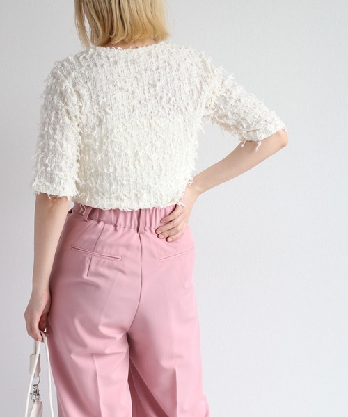 cepo（セポ）の「フリンジシンプルTee（Tシャツ/カットソー・レディース・ブラック/オフホワイト・M）」の9枚目の写真