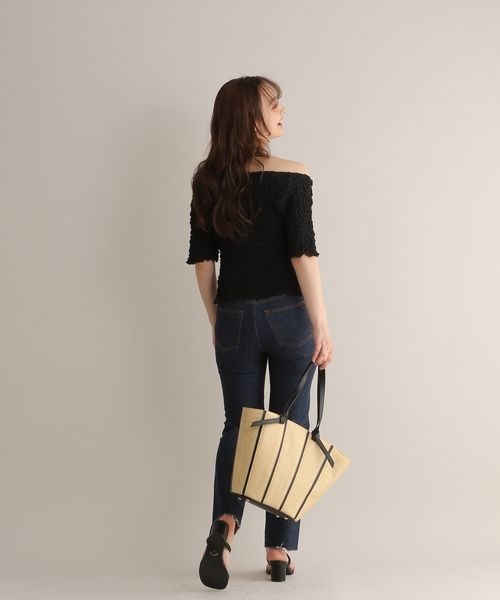 Andemiu(アンデミュウ)の「シャーリングカットT125016(Tシャツ/カットソー・レディース・ブラック/ピンク/オフホワイト・FREE)」の10枚目の写真