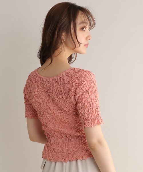 Andemiu(アンデミュウ)の「シャーリングカットT125016(Tシャツ/カットソー・レディース・ブラック/ピンク/オフホワイト・FREE)」の20枚目の写真