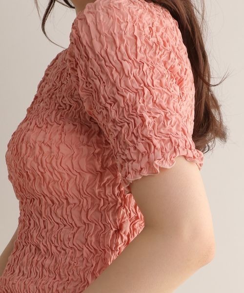 Andemiu(アンデミュウ)の「シャーリングカットT125016(Tシャツ/カットソー・レディース・ブラック/ピンク/オフホワイト・FREE)」の22枚目の写真