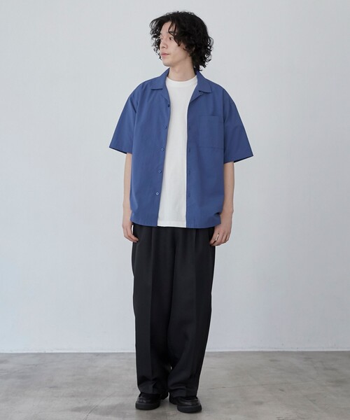 【NAVY】<CGS.>ヘビー エンブロ オープンカラー シャツ CGS.＞ヘビー エンブロ オープンカラー シャツ