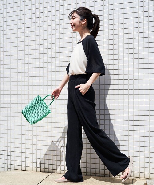 FREAK'S STORE(フリークスストア)の「限定展開 セルフカット リブ ワイドパンツ(その他パンツ・レディース・杢グレー/ナチュラル/ベージュ/ブラック/オレンジ/ネイビー・フリ-)」の17枚目の写真