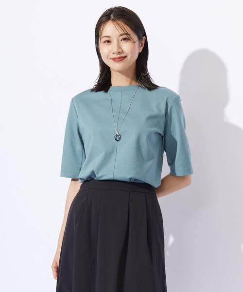 J.PRESS(ジェイプレス)の「TCポンチ モックネック カットソー(Tシャツ/カットソー・レディース・パイングリーン系/ライトグレー系/ふじ色系/ネイビー系・T15/T13)」の4枚目の写真