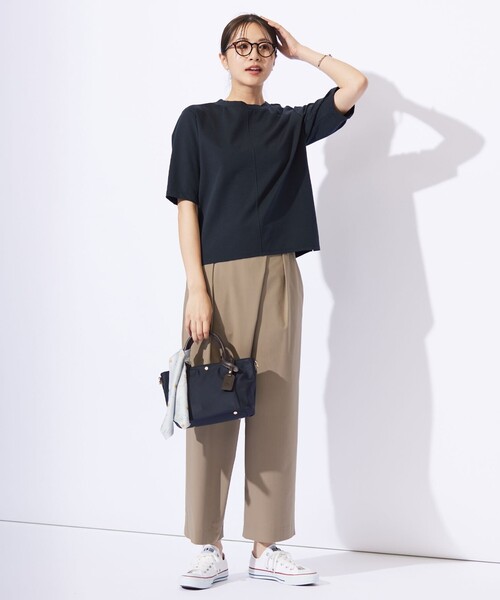 J.PRESS(ジェイプレス)の「TCポンチ モックネック カットソー(Tシャツ/カットソー・レディース・パイングリーン系/ライトグレー系/ふじ色系/ネイビー系・T15/T13)」の8枚目の写真