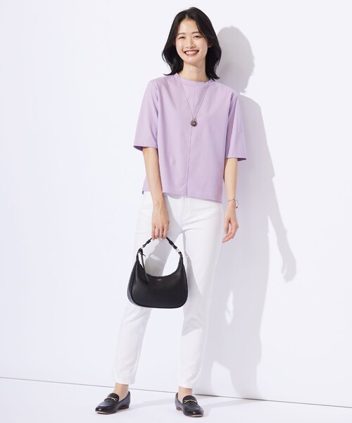 J.PRESS(ジェイプレス)の「TCポンチ モックネック カットソー(Tシャツ/カットソー・レディース・パイングリーン系/ライトグレー系/ふじ色系/ネイビー系・T15/T13)」の9枚目の写真
