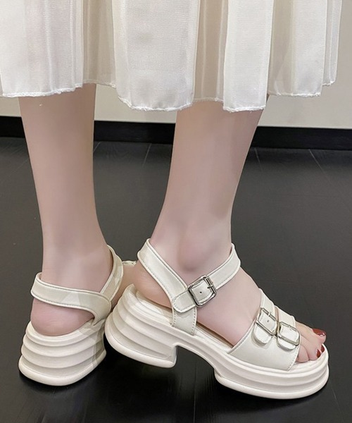 Miniministore(ミニミニストア)の「厚底サンダル レディース ベルトサンダル(サンダル・レディース・ブラック/アイボリー・24.5cm/24.0cm/23.0cm/23.5cm/22.5cm)」の9枚目の写真