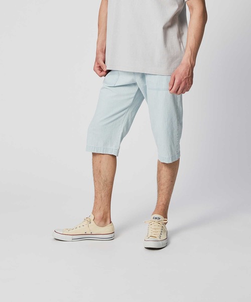 Right-on（ライトオン）の「デニムリブクロップド（デニムパンツ・メンズ・ダークインディゴブルー/ライトインディゴブルー/オフホワイト・S/M/L/XL）」の3枚目の写真