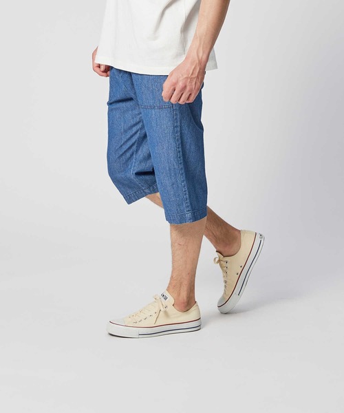 Right-on（ライトオン）の「デニムリブクロップド（デニムパンツ・メンズ・ダークインディゴブルー/ライトインディゴブルー/オフホワイト・S/M/L/XL）」の5枚目の写真