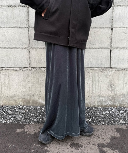 新色追加】ベロアIラインロングスカート（スカート）｜select MOCA by