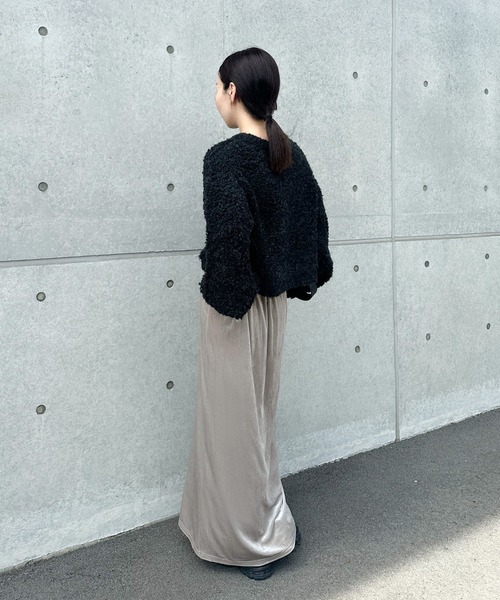 セール】【新色追加】ベロアIラインロングスカート（スカート