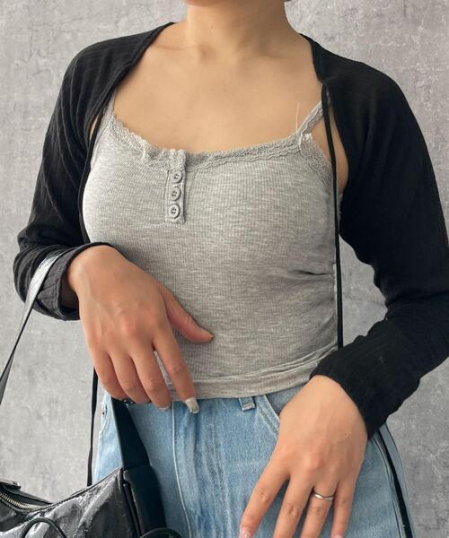 dispark（ディスパーク）の「DISPARK/パット付きフロントボタンレースキャミ（キャミソール・レディース・ホワイト/ブラック/グレー・FREE）」の8枚目の写真