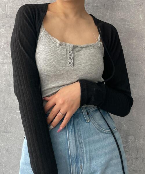 dispark（ディスパーク）の「DISPARK/パット付きフロントボタンレースキャミ（キャミソール・レディース・ホワイト/ブラック/グレー・FREE）」の9枚目の写真