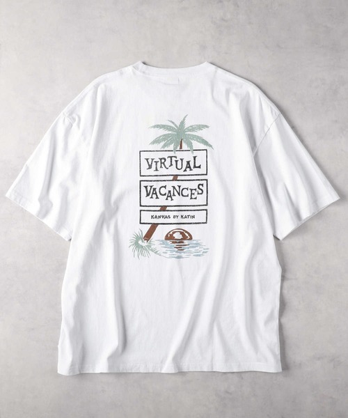katin(ケイティン)の「【KATIN】別注 サーフプリント Tシャツ(Tシャツ/カットソー・メンズ・ブラック/ブルー/ダークグレー/ホワイト/ピンク/ホワイト×イエロー・M/L/XL)」の2枚目の写真