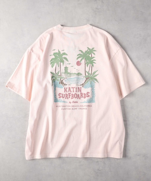 katin(ケイティン)の「【KATIN】別注 サーフプリント Tシャツ(Tシャツ/カットソー・メンズ・ブラック/ブルー/ダークグレー/ホワイト/ピンク/ホワイト×イエロー・M/L/XL)」の6枚目の写真