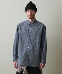 ＜Steven Alan＞ 60/- コンパクトヤーン ストライプ レギュラーカラー シャツ -LOOSE