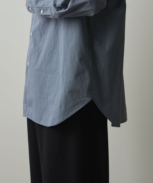 Steven Alan（スティーブンアラン）の「＜Steven Alan＞ 60/- コンパクトヤーン ストライプ レギュラーカラー シャツ -LOOSE（シャツ/ブラウス・メンズ・ロイヤルブルー/ライム・S/M/L/XL）」の15枚目の写真