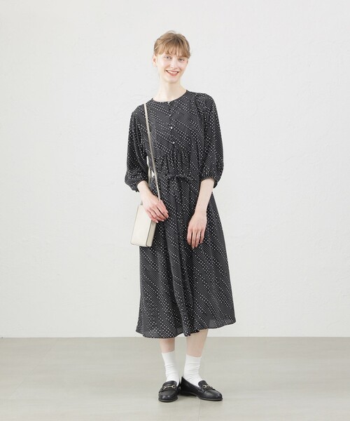 MACKINTOSH PHILOSOPHY(マッキントッシュ フィロソフィー)の「ドライタッチブザムワンピース(ワンピース・レディース・ダークネイビー/ブラック・36/38/34)」の3枚目の写真