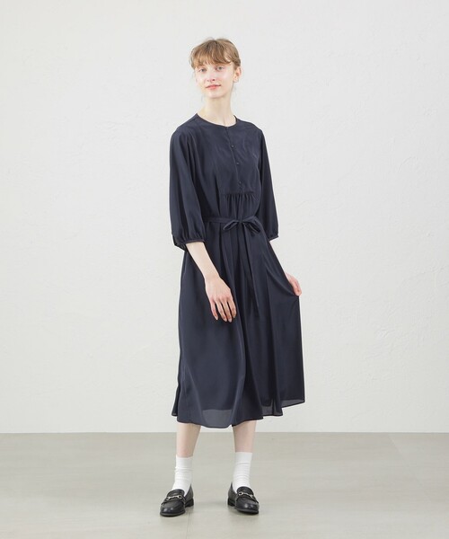 MACKINTOSH PHILOSOPHY(マッキントッシュ フィロソフィー)の「ドライタッチブザムワンピース(ワンピース・レディース・ダークネイビー/ブラック・36/38/34)」の4枚目の写真