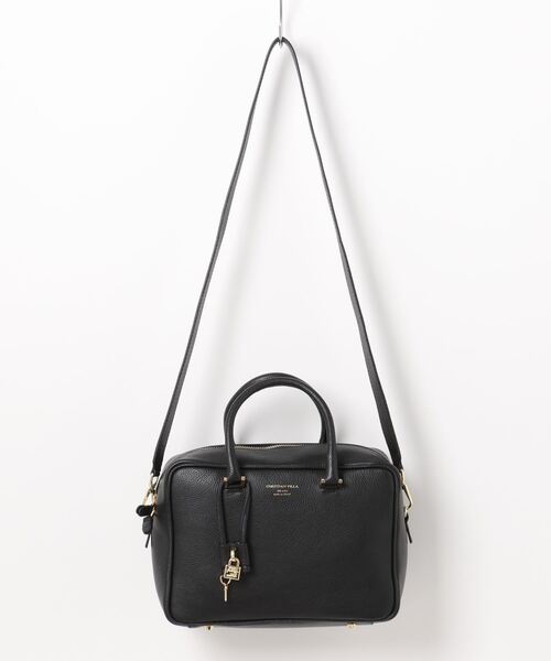 CHRISTIAN VILLA（クリスチャンヴィラ）の「【CHRISTIAN VILLA】キーチャーム付きベーシックレザーハンドバッグ(Q46486)（ハンドバッグ・レディース・ダークブラウン/ブラック・ALL）」の8枚目の写真