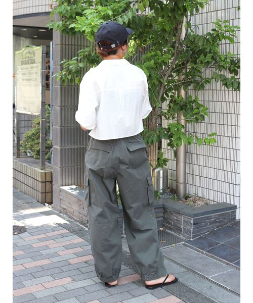 Ungrid（アングリッド）の「シアービッグハーフスリーブシャツ（シャツ/ブラウス・レディース・ピンク/イエロー/オフホワイト・FREE）」の12枚目の写真