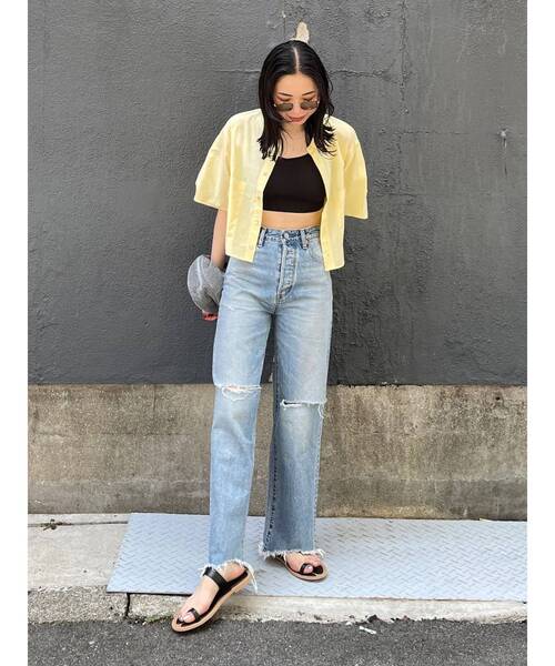 Ungrid（アングリッド）の「シアービッグハーフスリーブシャツ（シャツ/ブラウス・レディース・ピンク/イエロー/オフホワイト・FREE）」の16枚目の写真