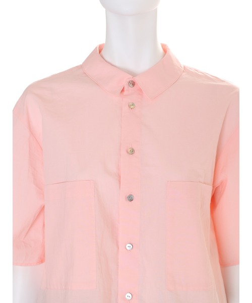 Ungrid（アングリッド）の「シアービッグハーフスリーブシャツ（シャツ/ブラウス・レディース・ピンク/イエロー/オフホワイト・FREE）」の22枚目の写真