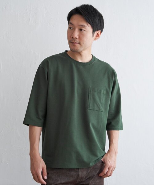 ikka（イッカ）の「ストレッチインレイ7分袖Tシャツ（Tシャツ/カットソー・メンズ・ブラック/オリーブ/ホワイト・M/L/XL/S）」の6枚目の写真