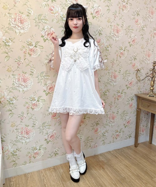 ROJITA（ロジータ）の「リボンデザインビッグTシャツ（Tシャツ/カットソー・レディース・ホワイト/ブラック/ピンク・FREE）」の16枚目の写真