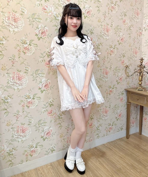 ROJITA（ロジータ）の「リボンデザインビッグTシャツ（Tシャツ/カットソー・レディース・ホワイト/ブラック/ピンク・FREE）」の17枚目の写真