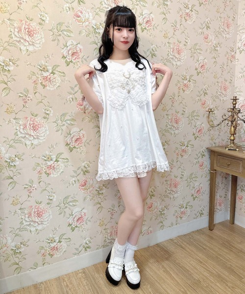 ROJITA（ロジータ）の「リボンデザインビッグTシャツ（Tシャツ/カットソー・レディース・ホワイト/ブラック/ピンク・FREE）」の18枚目の写真