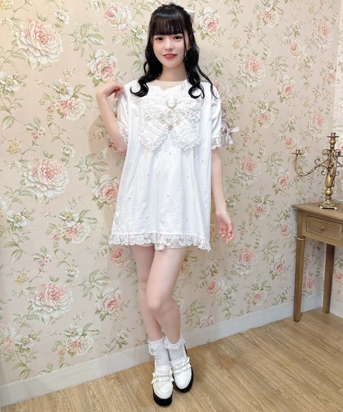ROJITA（ロジータ）の「リボンデザインビッグTシャツ（Tシャツ/カットソー・レディース・ホワイト/ブラック/ピンク・FREE）」の19枚目の写真