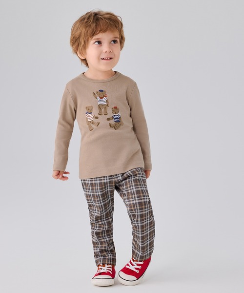 combimini（コンビミニ）の「やわらか長袖らくちんTシャツ（テディベア）（Tシャツ/カットソー・キッズ・ダークベージュ/アイボリー・120/110/100/90/80）」の7枚目の写真