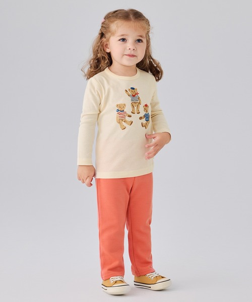 combimini（コンビミニ）の「やわらか長袖らくちんTシャツ（テディベア）（Tシャツ/カットソー・キッズ・ダークベージュ/アイボリー・120/110/100/90/80）」の6枚目の写真