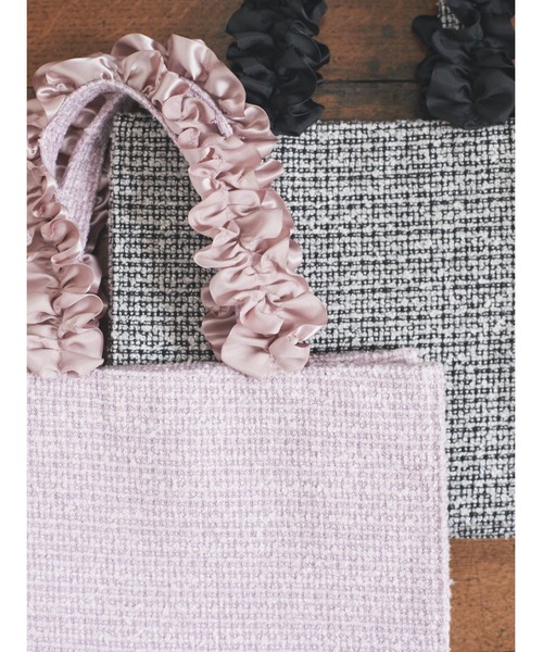 Maison de FLEUR（メゾンドフルール）の「EC限定ツイードスクエアトートSバッグ（トートバッグ・レディース・ブラック/ピンク・FREE）」の5枚目の写真