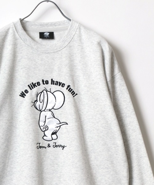 Tom&Jerry(トムアンドジェリー)の「Tom and Jerry/トムとジェリー キャラクター サガラ刺繍 サテンワッペン 古着風ビンテージライク 裏起毛 オーバーサイズ スウェット レディース メンズ トレーナー(スウェット・レディース・ブラック/イエロー/グレー/スミクロ/グレー系その他2/サックスブルー/グレー系その他/オートミール・M/L/LL)」の7枚目の写真