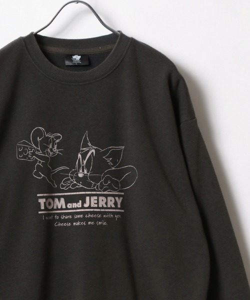 Tom&Jerry(トムアンドジェリー)の「Tom and Jerry/トムとジェリー キャラクター サガラ刺繍 サテンワッペン 古着風ビンテージライク 裏起毛 オーバーサイズ スウェット レディース メンズ トレーナー(スウェット・レディース・ブラック/イエロー/グレー/スミクロ/グレー系その他2/サックスブルー/グレー系その他/オートミール・M/L/LL)」の5枚目の写真
