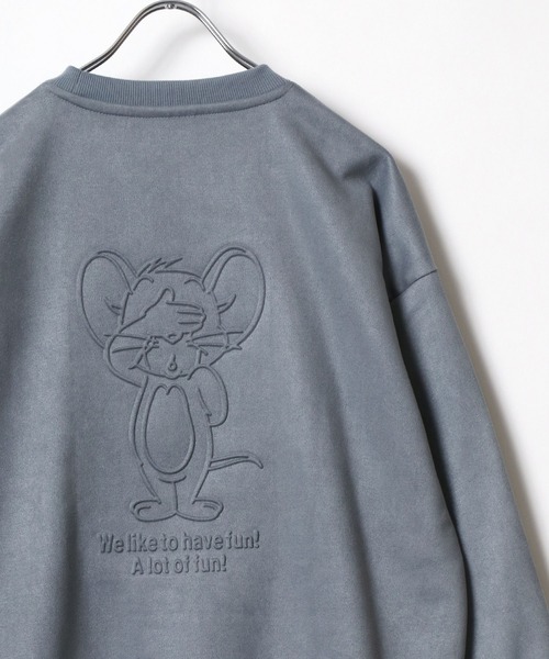 Tom&Jerry(トムアンドジェリー)の「Tom and Jerry/トムとジェリー キャラクター サガラ刺繍 サテンワッペン 古着風ビンテージライク 裏起毛 オーバーサイズ スウェット レディース メンズ トレーナー(スウェット・レディース・ブラック/イエロー/グレー/スミクロ/グレー系その他2/サックスブルー/グレー系その他/オートミール・M/L/LL)」の8枚目の写真