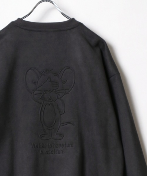 Tom&Jerry(トムアンドジェリー)の「Tom and Jerry/トムとジェリー キャラクター サガラ刺繍 サテンワッペン 古着風ビンテージライク 裏起毛 オーバーサイズ スウェット レディース メンズ トレーナー(スウェット・レディース・ブラック/イエロー/グレー/スミクロ/グレー系その他2/サックスブルー/グレー系その他/オートミール・M/L/LL)」の6枚目の写真
