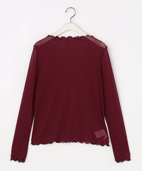 NICOLE white（ニコルホワイト）の「メロー配色シアーロングＴＥＥ（Tシャツ/カットソー・レディース・グリーン/チャコール/ボルドー/グレー/イエロー/ブラック・FREE）」の20枚目の写真