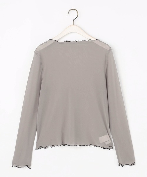 NICOLE white（ニコルホワイト）の「メロー配色シアーロングＴＥＥ（Tシャツ/カットソー・レディース・グリーン/チャコール/ボルドー/グレー/イエロー/ブラック・FREE）」の21枚目の写真