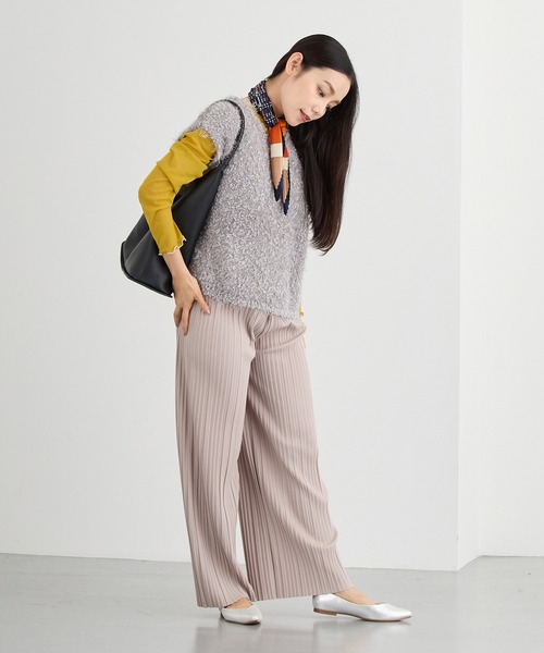 NICOLE white（ニコルホワイト）の「メロー配色シアーロングＴＥＥ（Tシャツ/カットソー・レディース・グリーン/チャコール/ボルドー/グレー/イエロー/ブラック・FREE）」の8枚目の写真