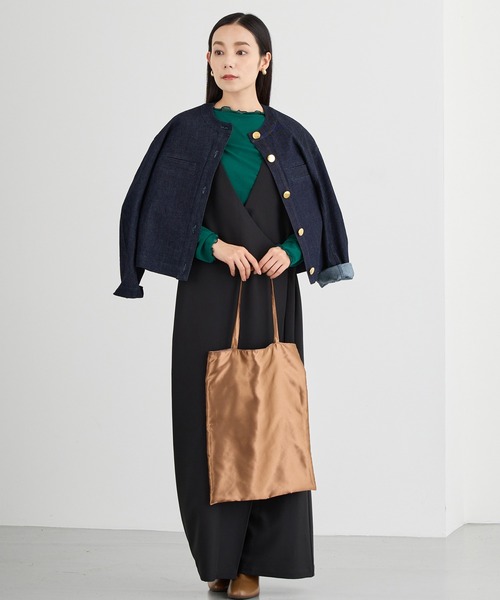 NICOLE white（ニコルホワイト）の「メロー配色シアーロングＴＥＥ（Tシャツ/カットソー・レディース・グリーン/チャコール/ボルドー/グレー/イエロー/ブラック・FREE）」の11枚目の写真