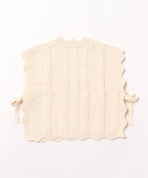 aimoha（アイモハ）の「【aimoha-KIDS-】リボン付きニットベスト（ベスト・キッズ・オフホワイト/ダークグリーン/ブラウン・90/100/110/120/130）」の4枚目の写真