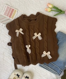aimoha（アイモハ）の「【aimoha-KIDS-】リボン付きニットベスト (AW)（ベスト）」