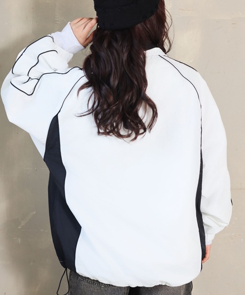 SPINNS（スピンズ）の「ストリート＆グランジ/ナイロンブルゾンジャケット パイピング（ナイロンジャケット・メンズ・ネイビー/オフホワイト/ブラック/ワイン・ONESIZE）」の7枚目の写真