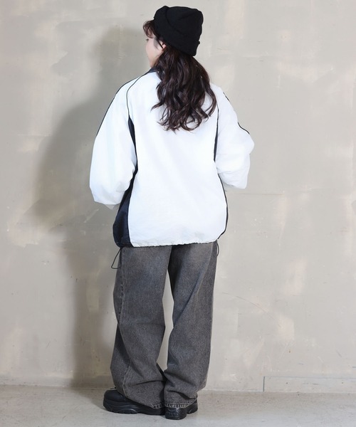 SPINNS（スピンズ）の「ストリート＆グランジ/ナイロンブルゾンジャケット パイピング（ナイロンジャケット・メンズ・ネイビー/オフホワイト/ブラック/ワイン・ONESIZE）」の13枚目の写真